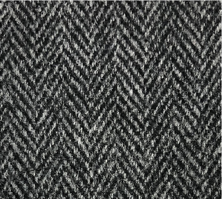 Grey Herringbone Tweed Suit Fabric